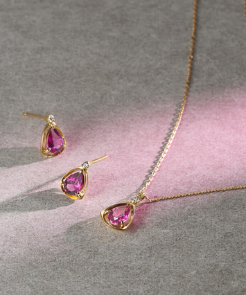 K18YG ガーネット・ダイヤモンド ネックレス|festaria Online