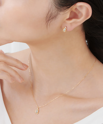 K18YG アクアマリン・ダイヤモンド ピアス|festaria Online Shop