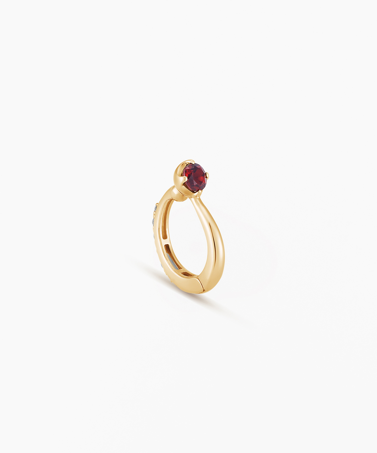 K10YG ガーネット・ダイヤモンド イヤーカフ ※片方売り