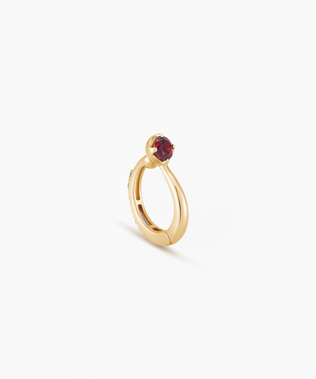 K10YG ガーネット・ダイヤモンド イヤーカフ ※片方売り