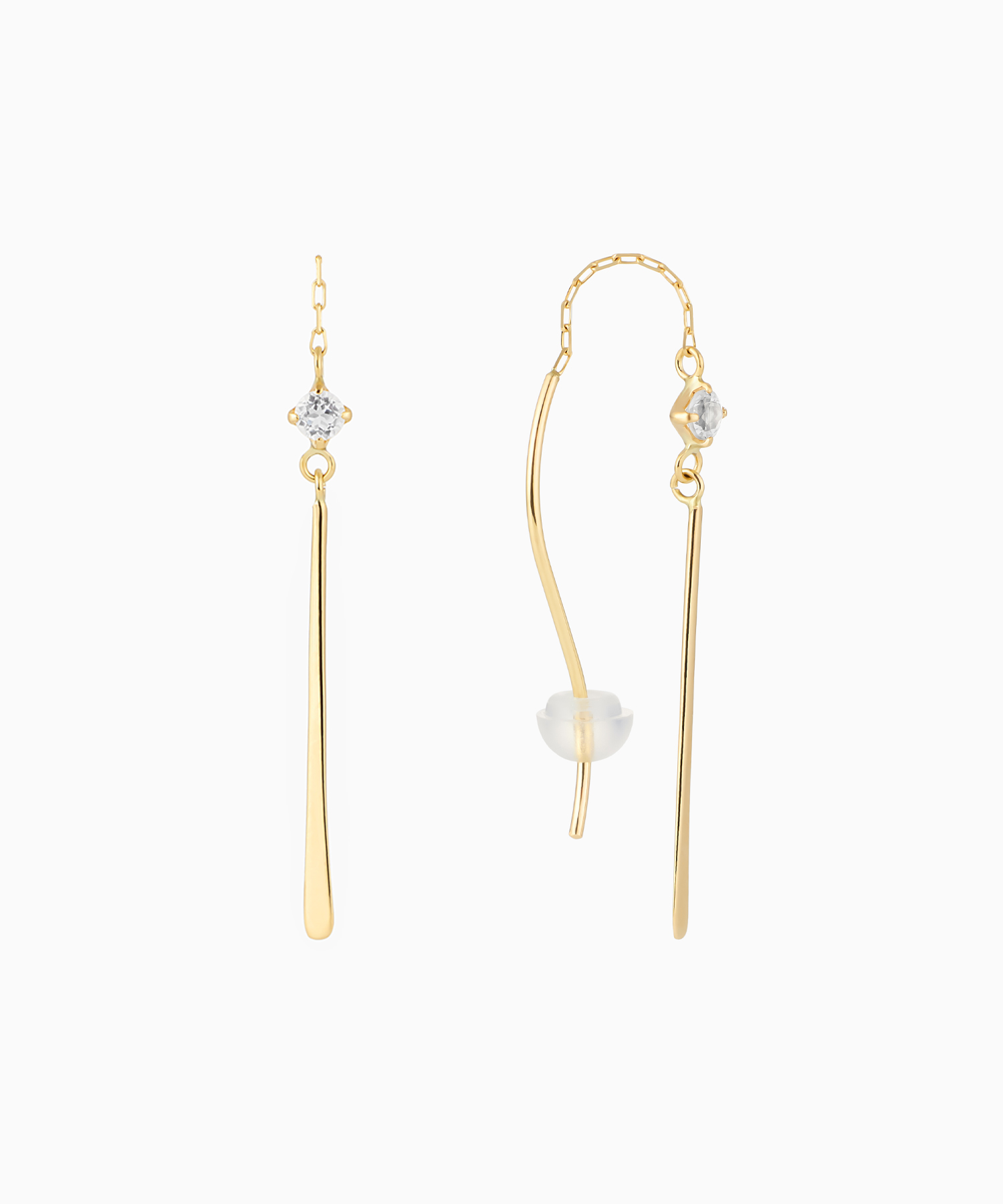 K10YG  ホワイトトパーズ ピアス