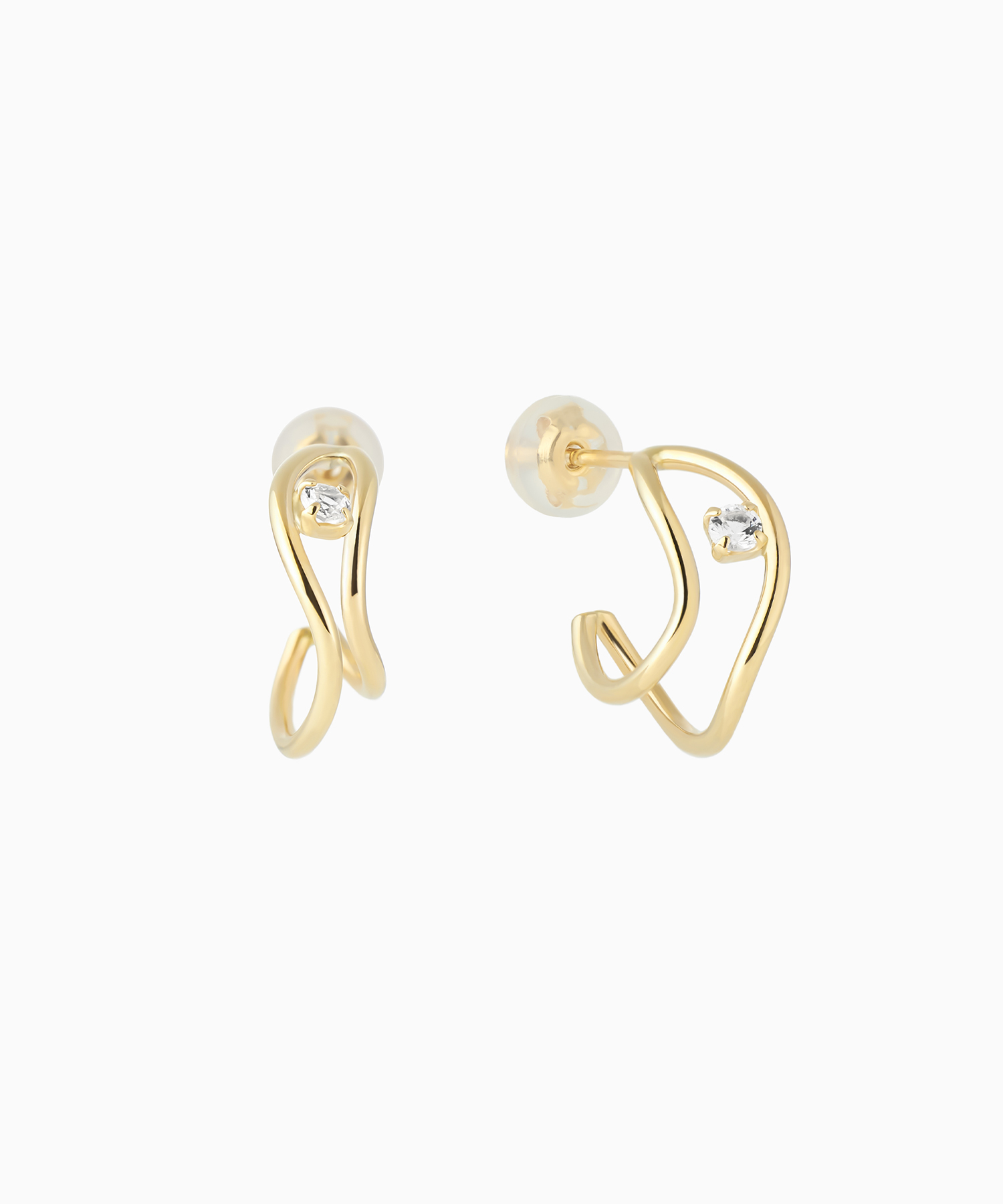 K10YG  ホワイトトパーズ ピアス