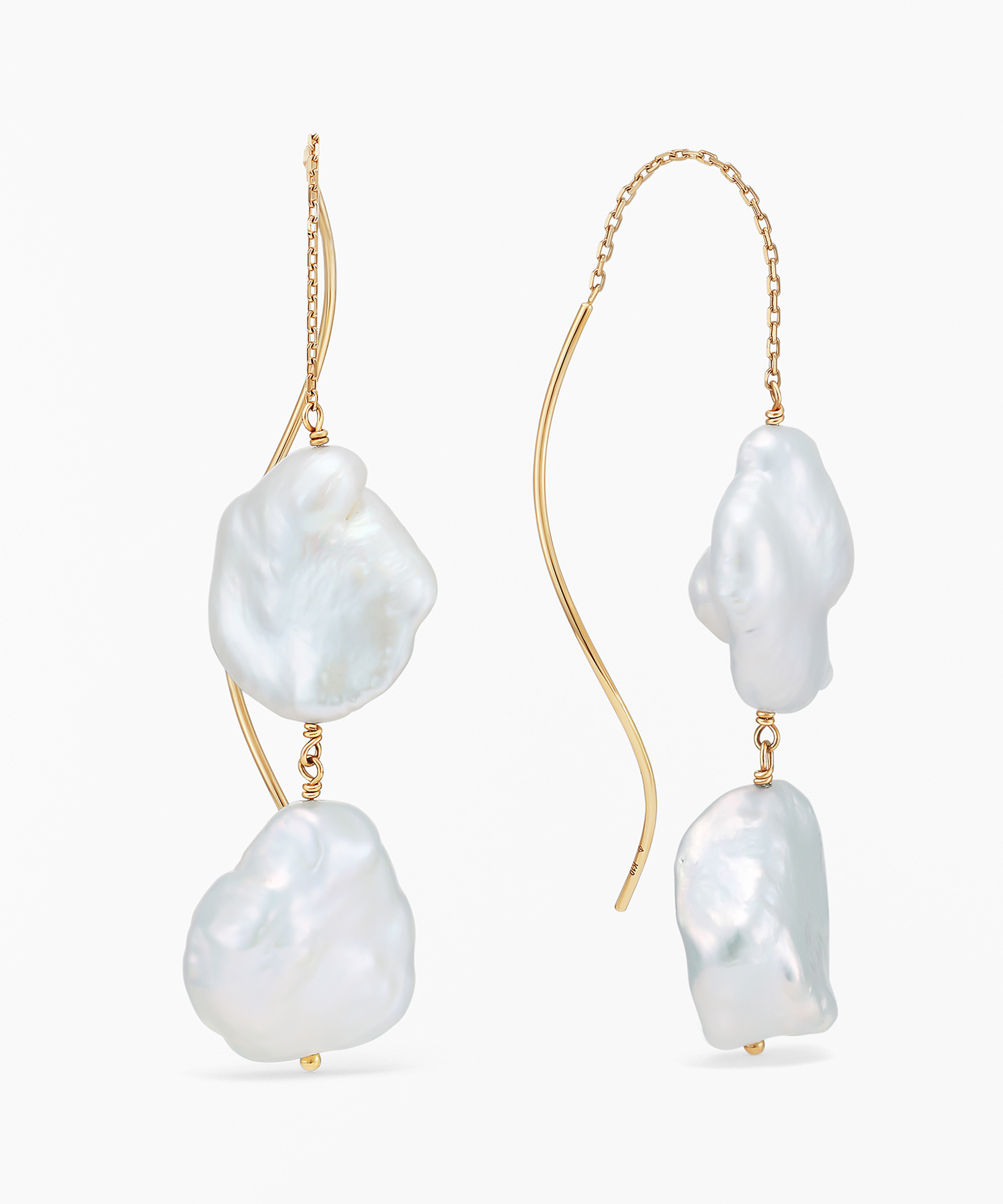 K10YG 淡水パール ピアス