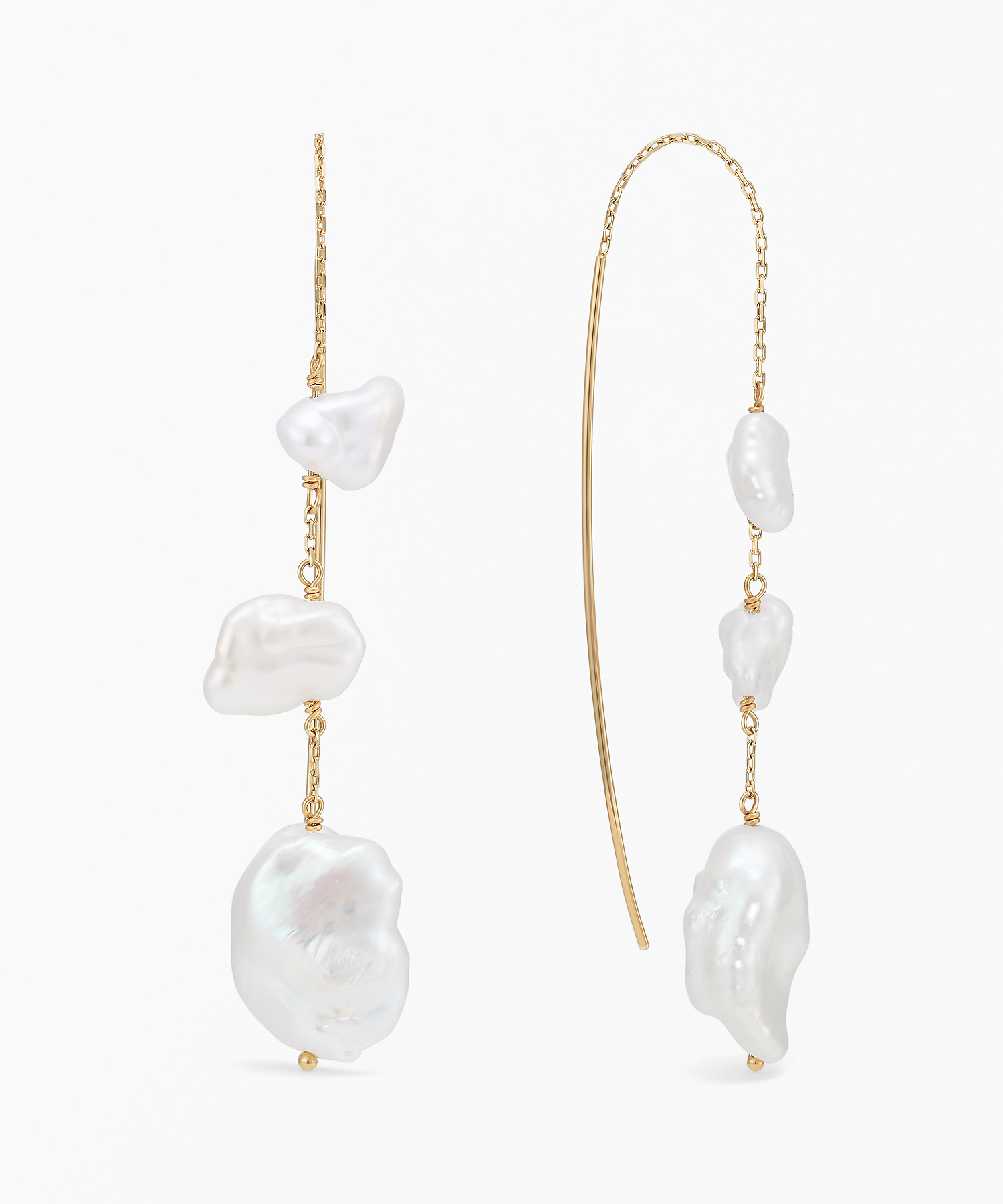 K10YG 淡水パール ピアス