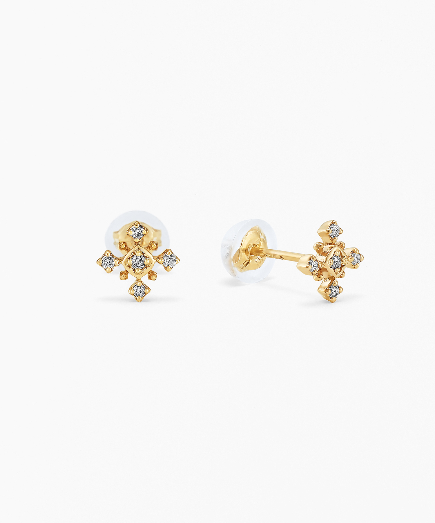 K10YG ダイヤモンド ピアス