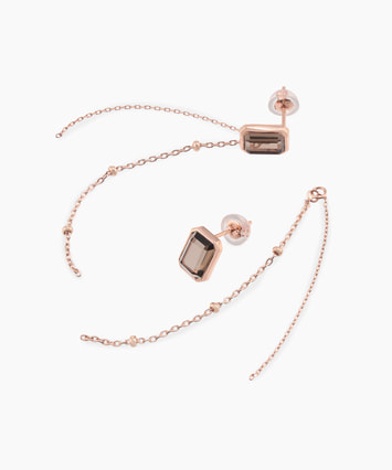 レモン×スモーキークォーツピアス | ifme store