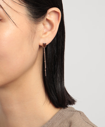 DIAMOND SKINNY PIERCED EARRINGS(両耳用)(2JP0998-P)K10 ピアス