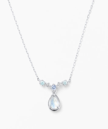 Pt950/850 ブルームーンストーン・タンザナイト ネックレス