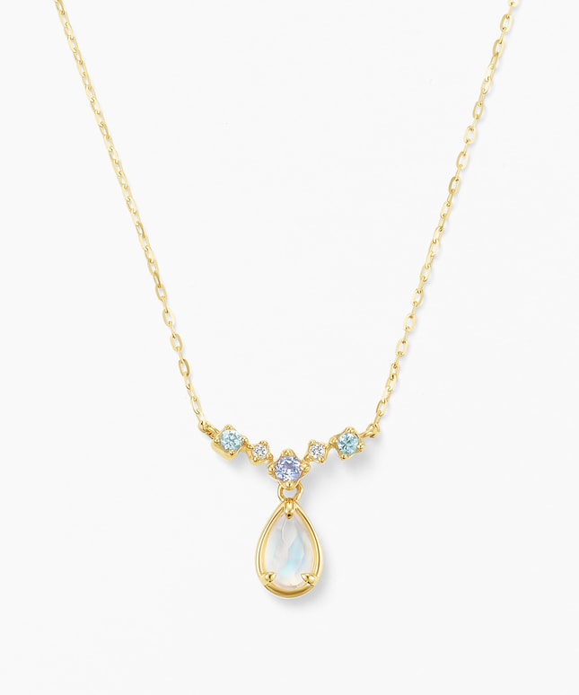 K10YG ブルームーンストーン・タンザナイト ネックレス