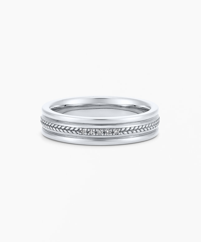 SV925/Ptメッキ ダイヤモンド リング