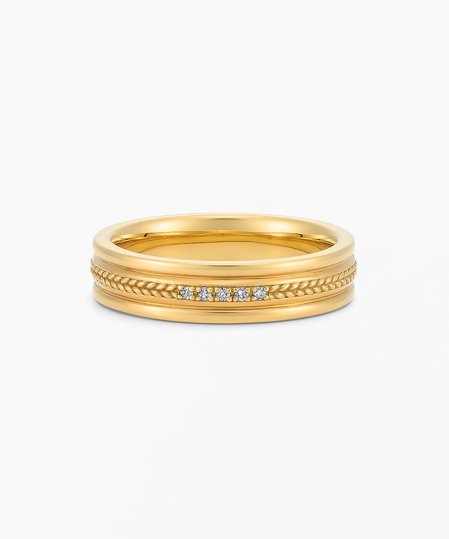 SV925/YGメッキ ダイヤモンド リング