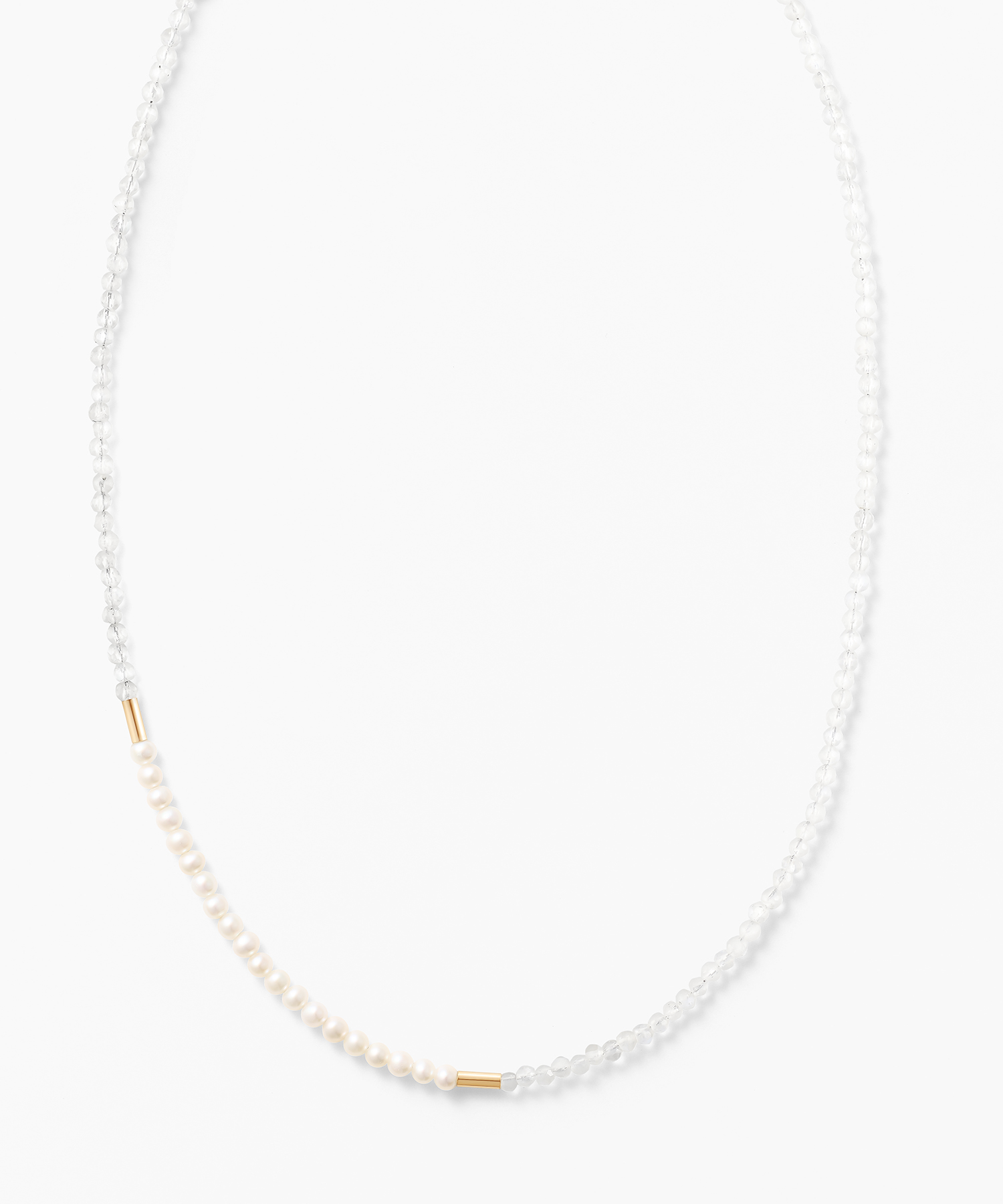 K10YG 淡水パール・ロイヤルブルームーンストーン ネックレス