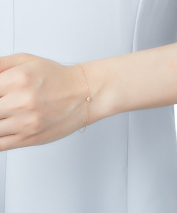 現行品 K10PG ダイヤ サークル ブレスレット K10PG ダイヤモンド ブレスレット|festaria Online Shop