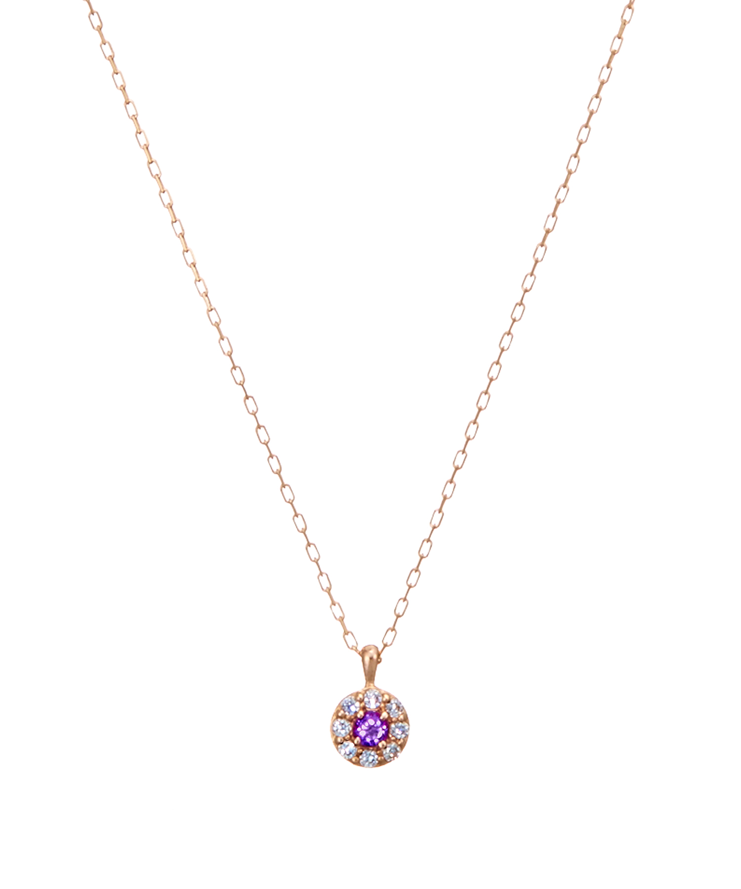 K10PG アメシスト・キュービック ネックレス