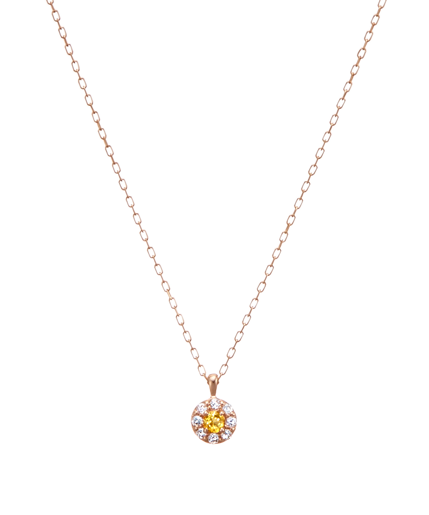 K10PG シトリン・キュービック ネックレス