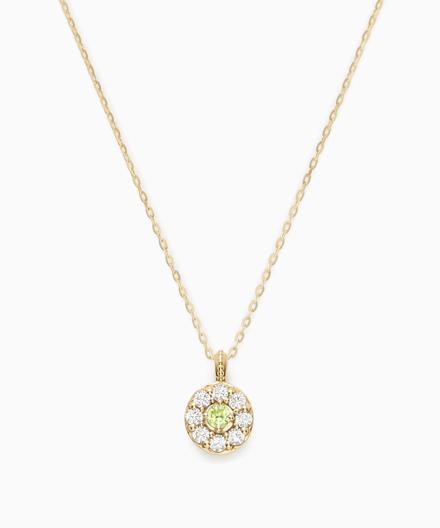 K10YG ペリドット・キュービック ネックレス