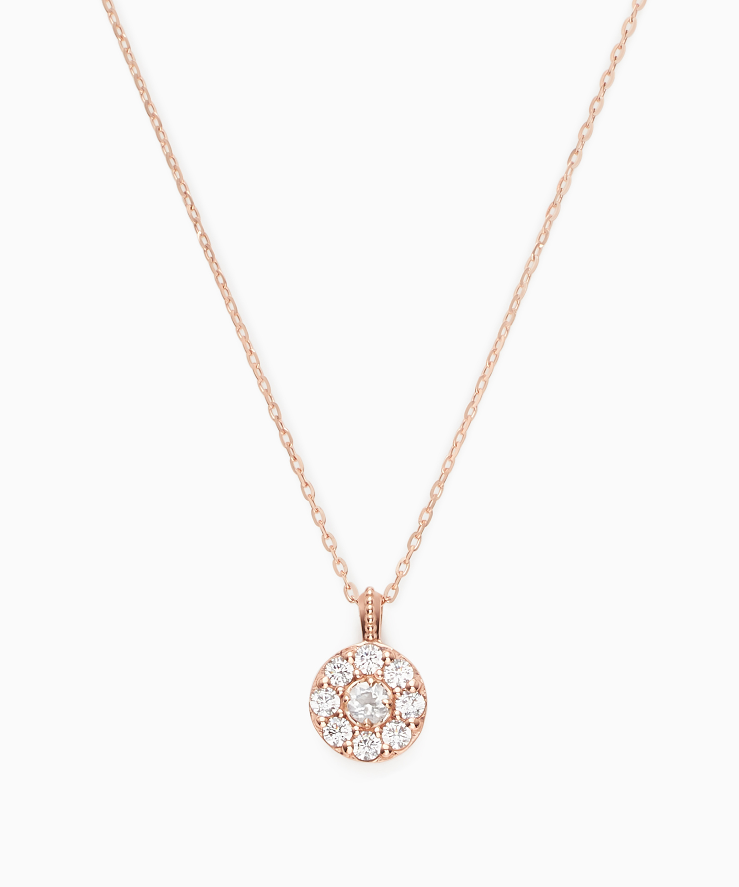 K10PG ムーンストーン・キュービック ネックレス