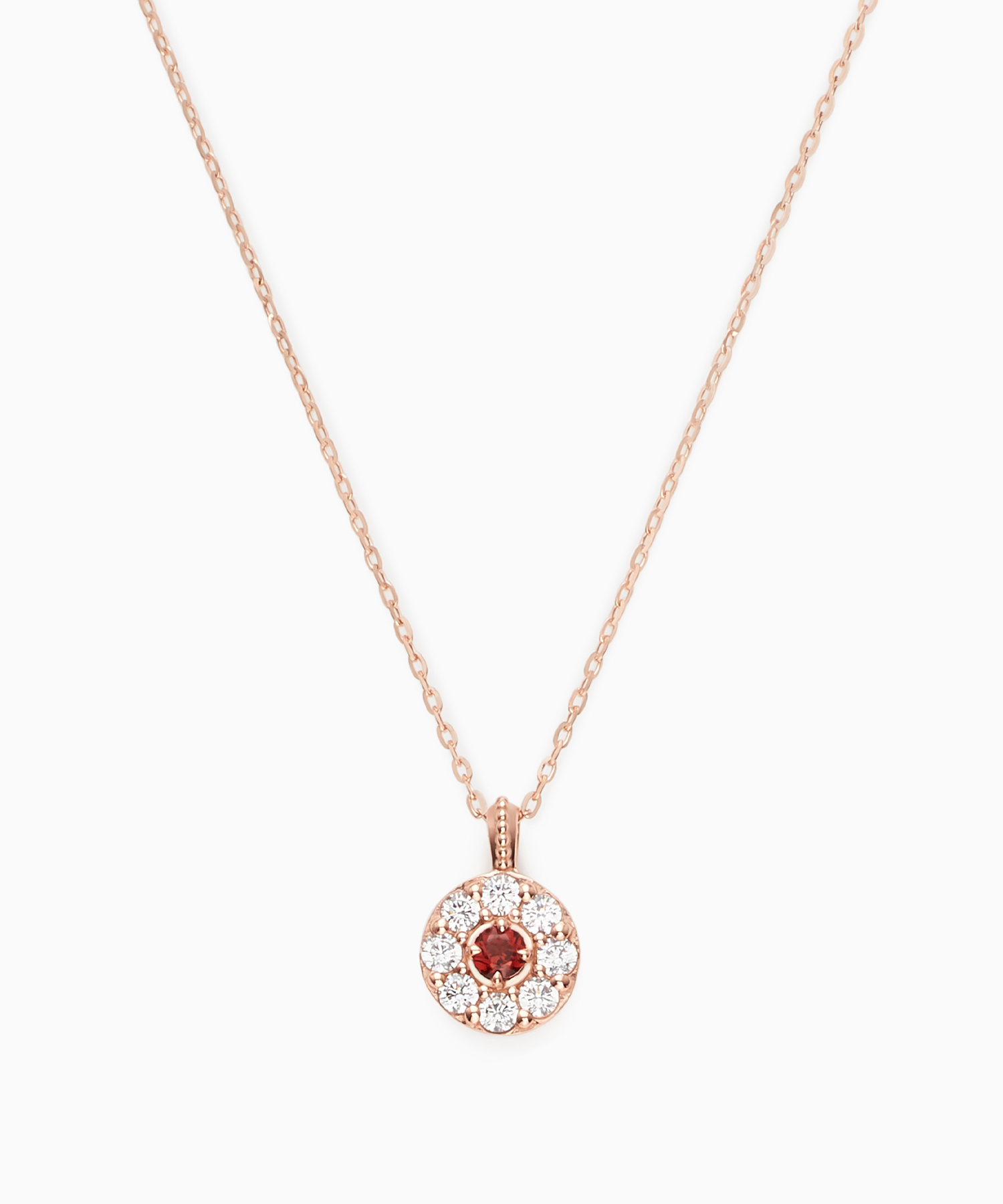 K10PG ガーネット・キュービック ネックレス