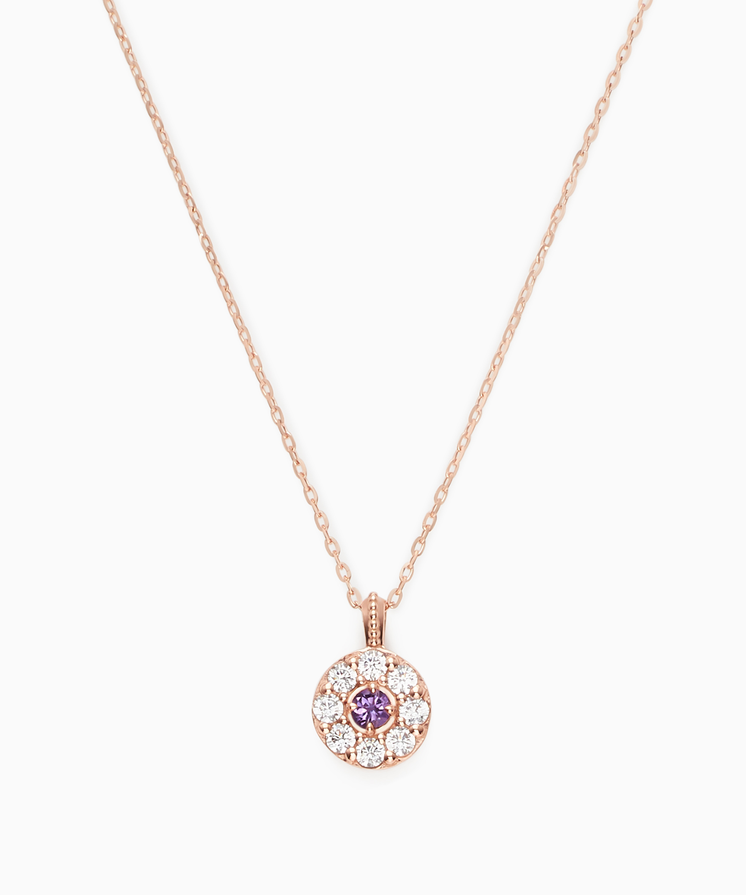 K10PG アメシスト・キュービック ネックレス