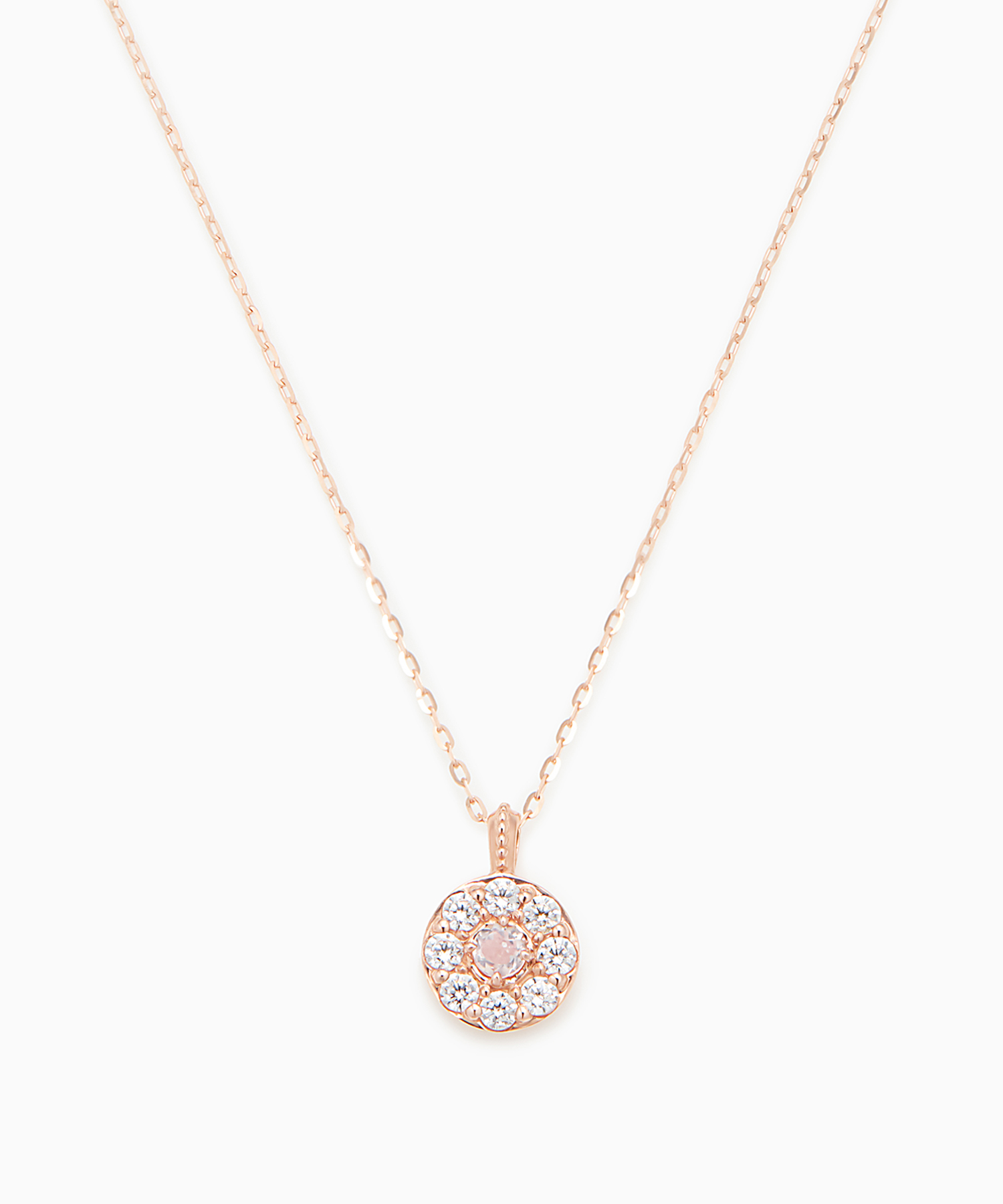 K10PG モルガナイト・キュービックジルコニア ネックレス