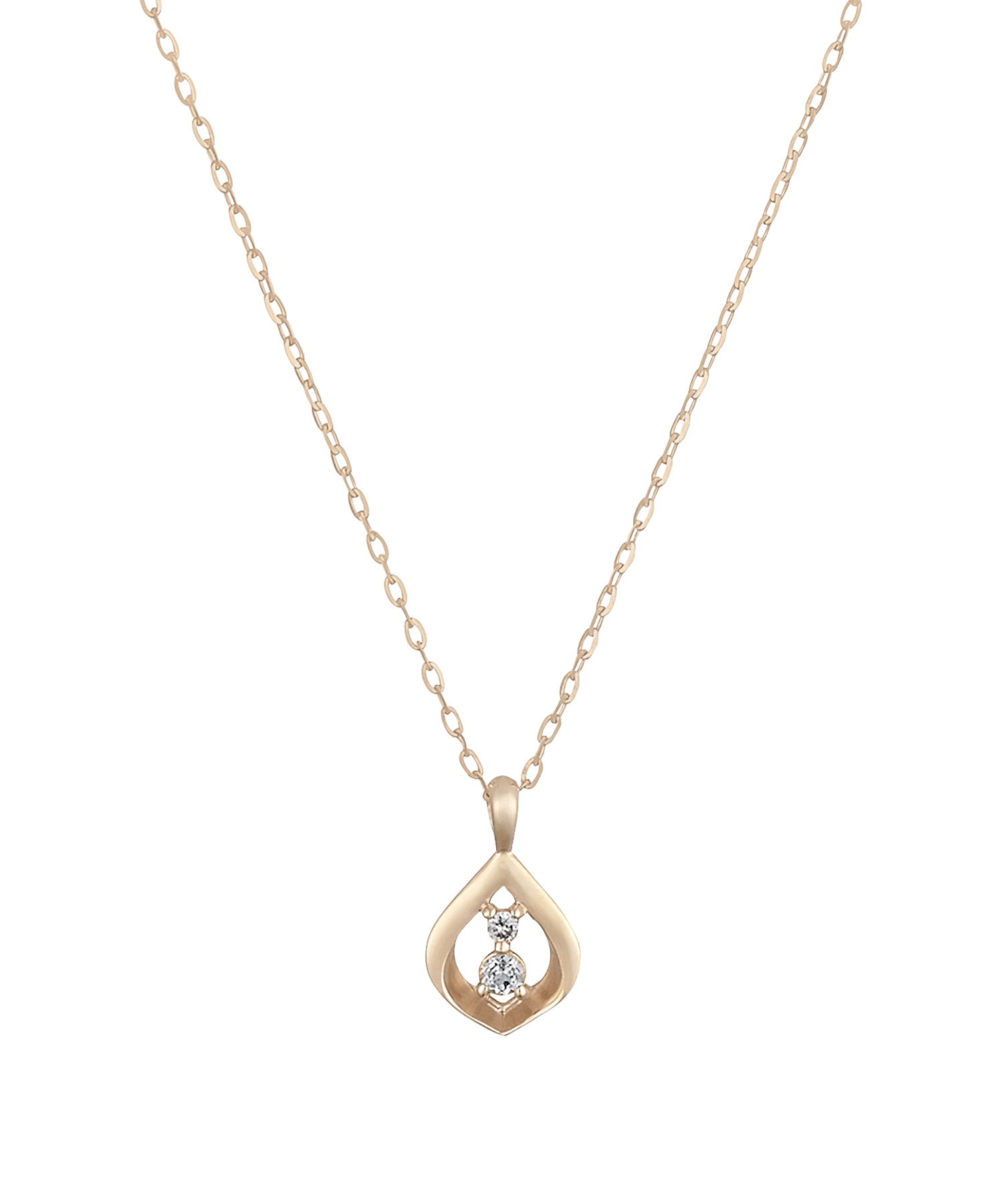 K10YG ホワイトトパーズ・ダイヤモンド ネックレス