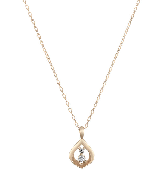 K10YG ホワイトトパーズ・ダイヤモンド ネックレス