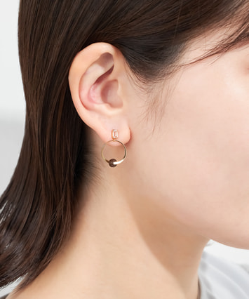 【メーカー再生品】 K10YG スモーキークォーツ・ホワイトトパーズ ピアス|festaria アクセサリー