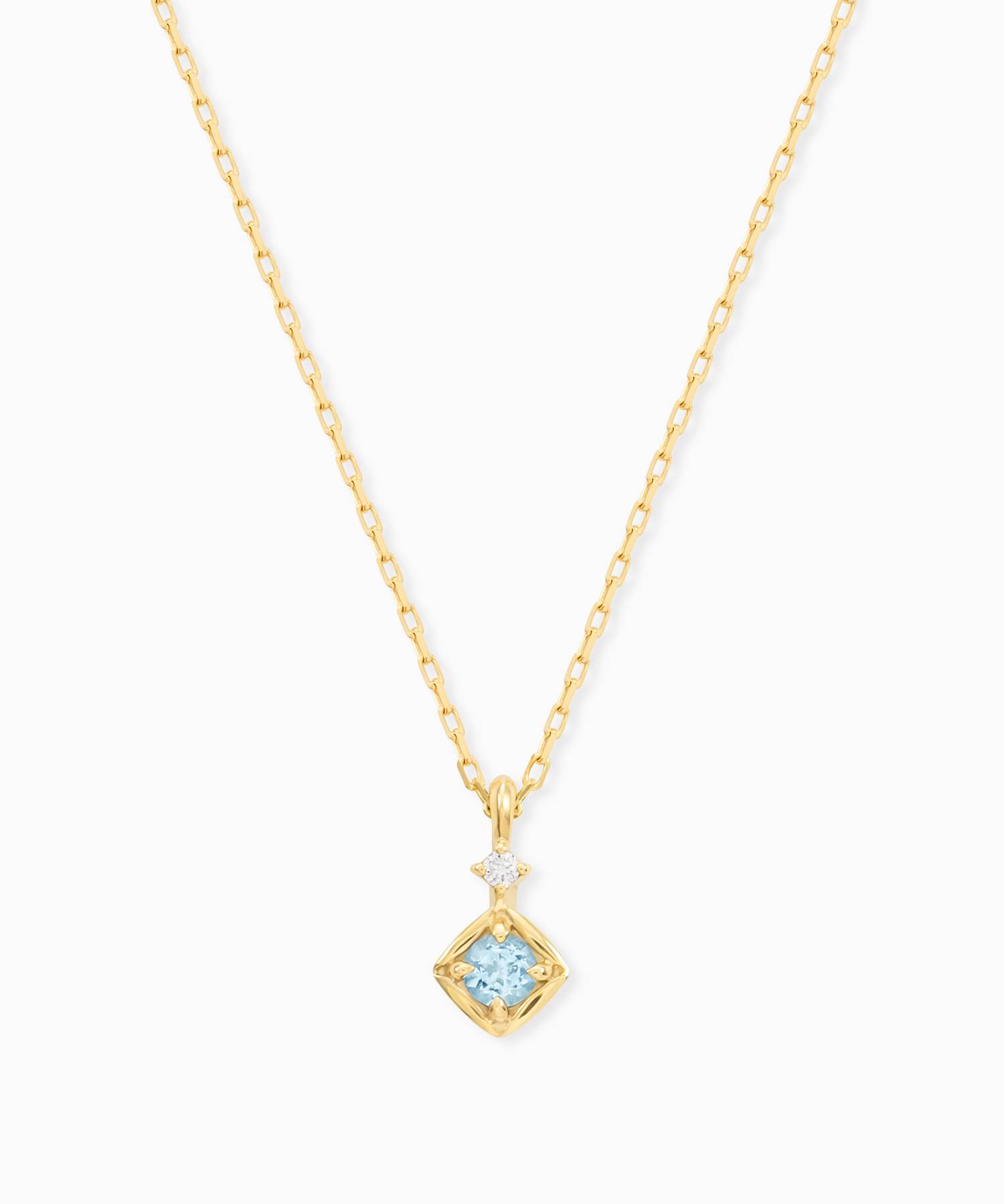 K10YG ブルートパーズ・ダイヤモンド ネックレス