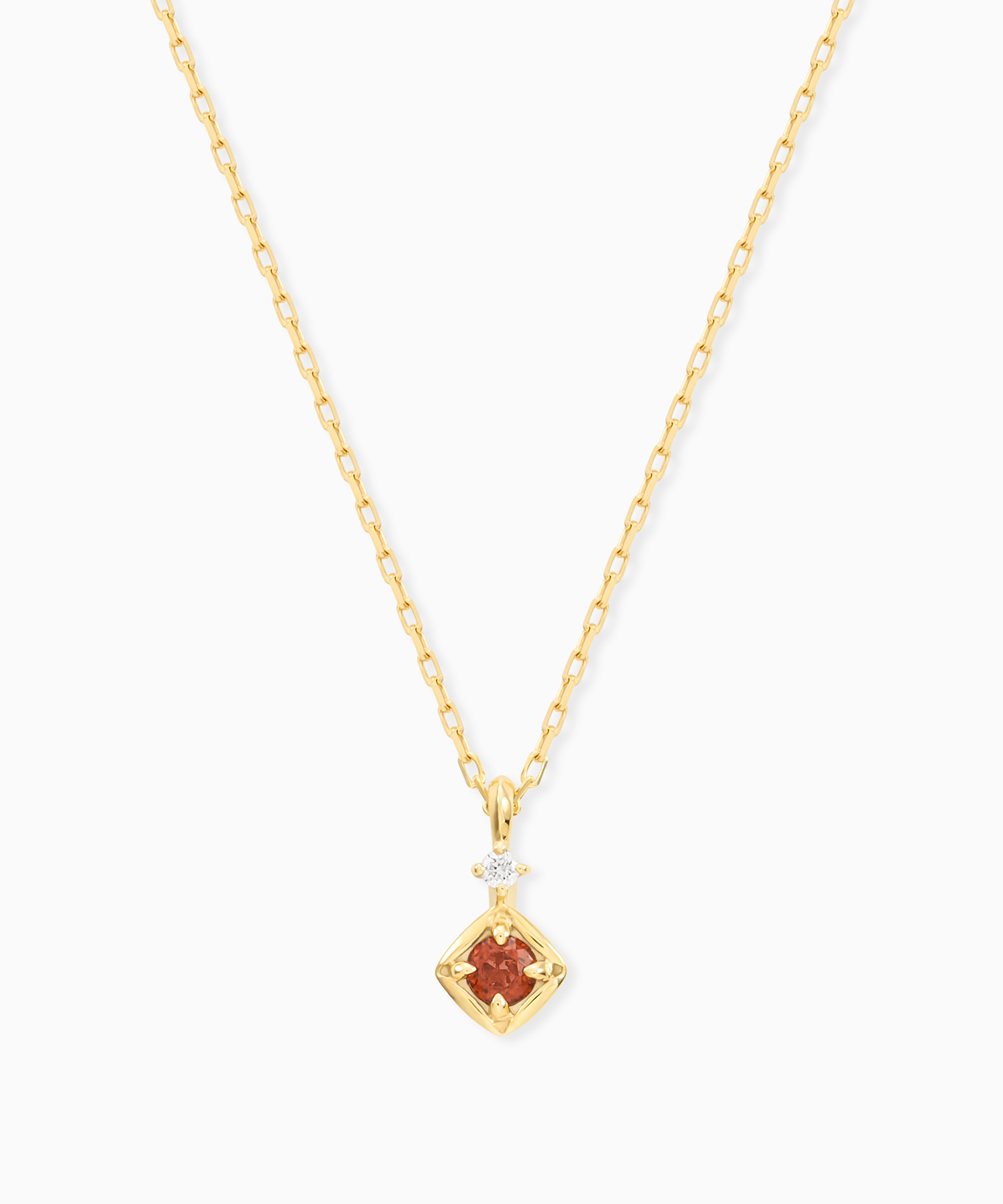 K10YG ガーネット・ダイヤモンド ネックレス