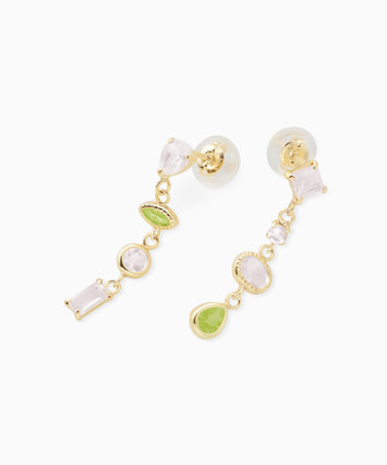 K10YG ペリドット・ローズクォーツ ピアス|festaria Online Shop