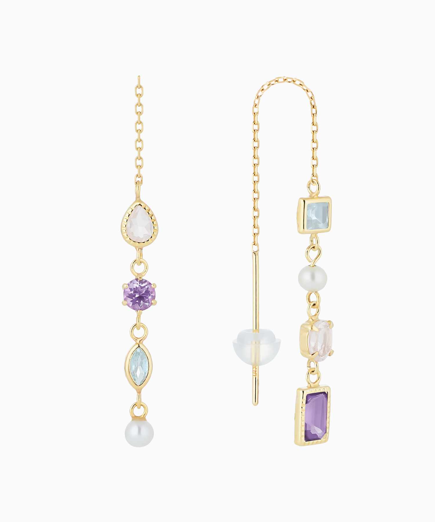 K10YG アメシスト・ブルートパーズ ピアス