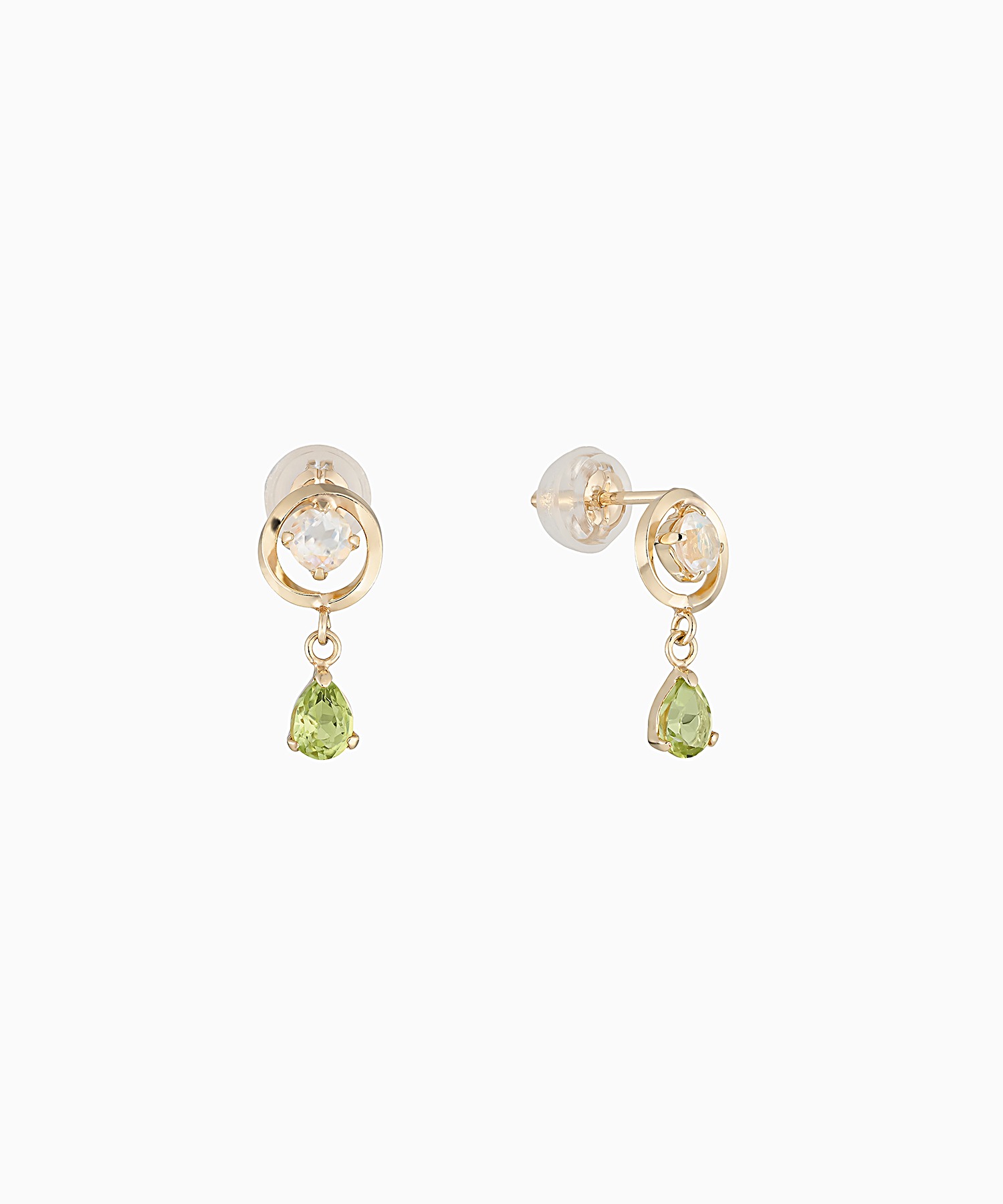 K10YG ペリドット ラブラドライト ピアス