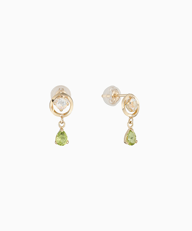 K10YG ペリドット ラブラドライト ピアス