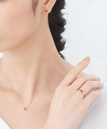 K18PG ルビー ピアス|festaria Online Shop(フェスタリア