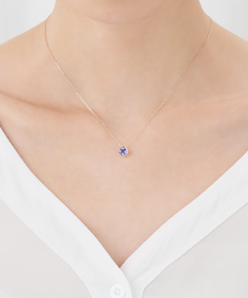 フルオーダーアンティーク風タンザナイトK18ネックレスチャーム➕チェーンセット ネックレス K18イエローゴールド タンザナイト(12月誕生石)(雫