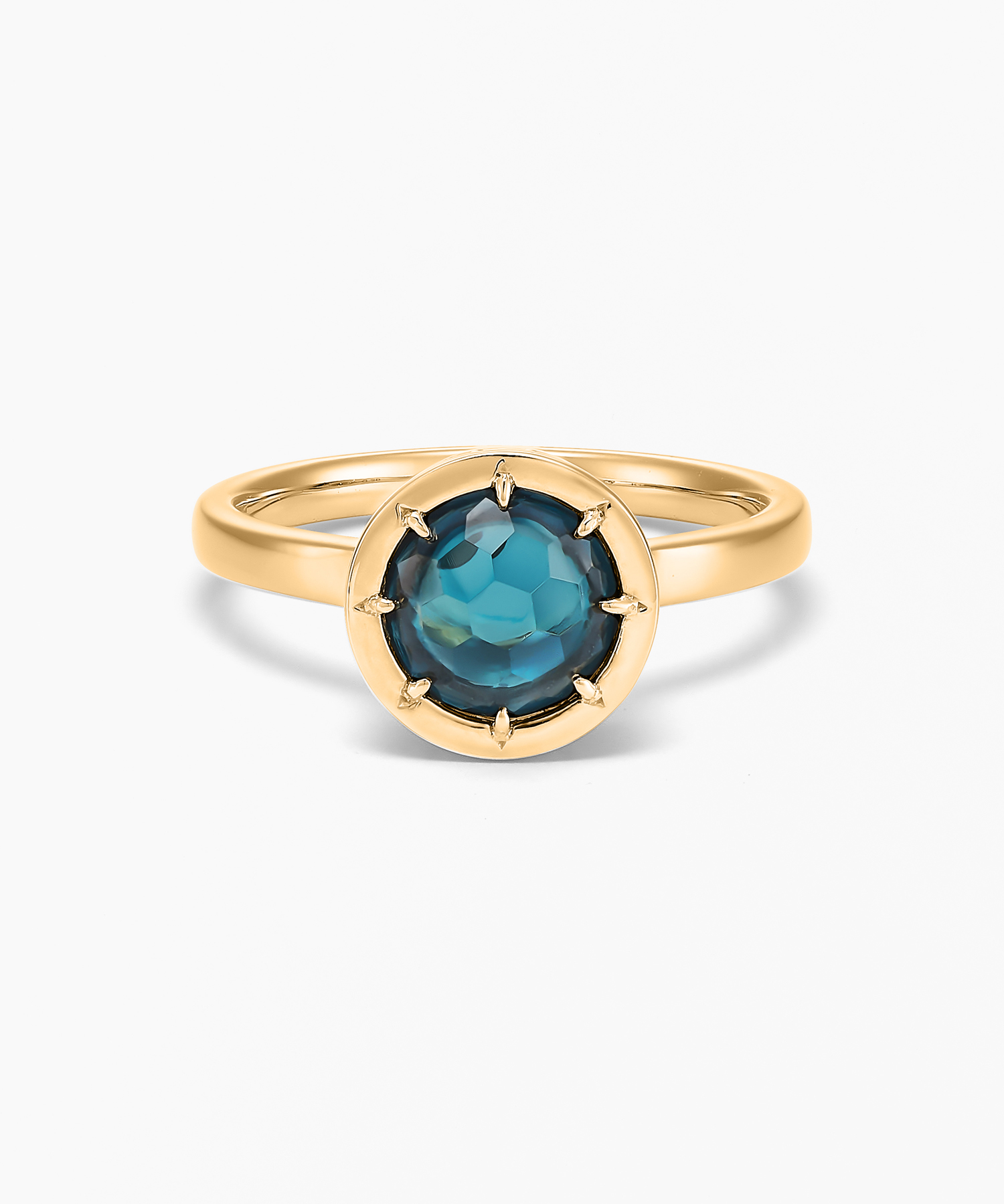 K14YG ロンドンブルートパーズ ダイヤモンド リング