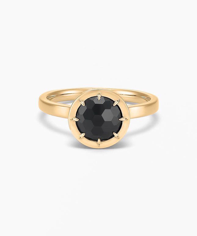 K14YG オニキス ダイヤモンド リング