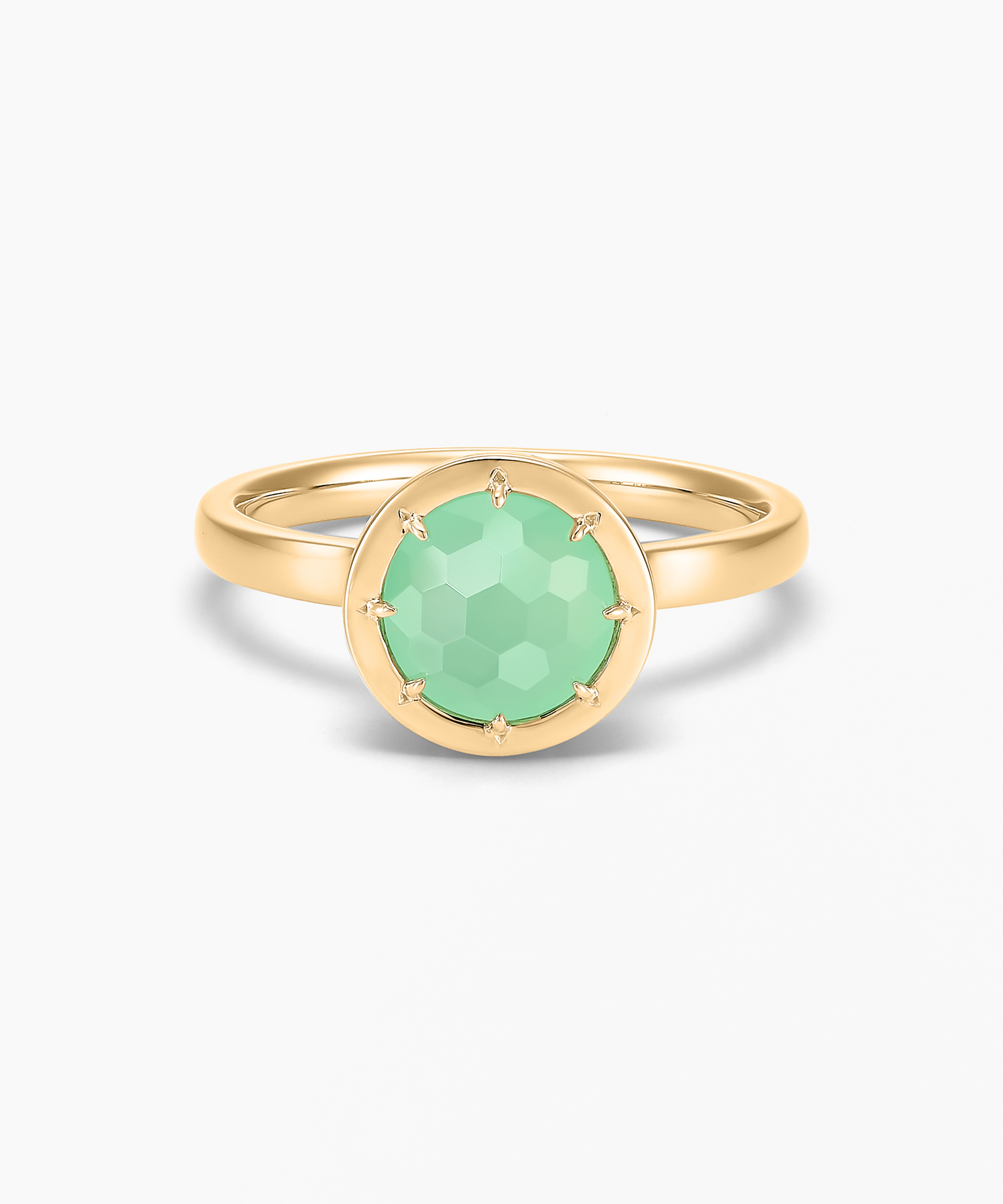 K14YG クリソプレーズ ダイヤモンド リング