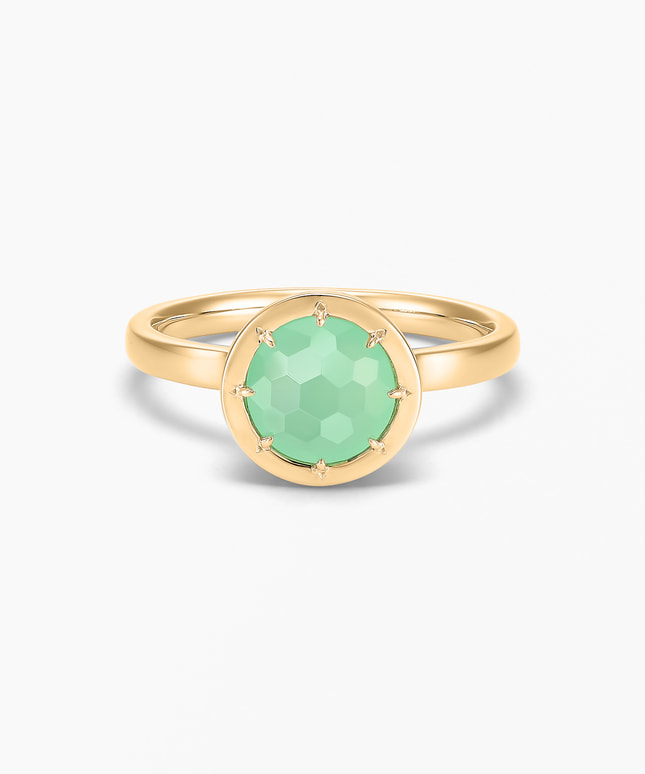 K14YG クリソプレーズ ダイヤモンド リング