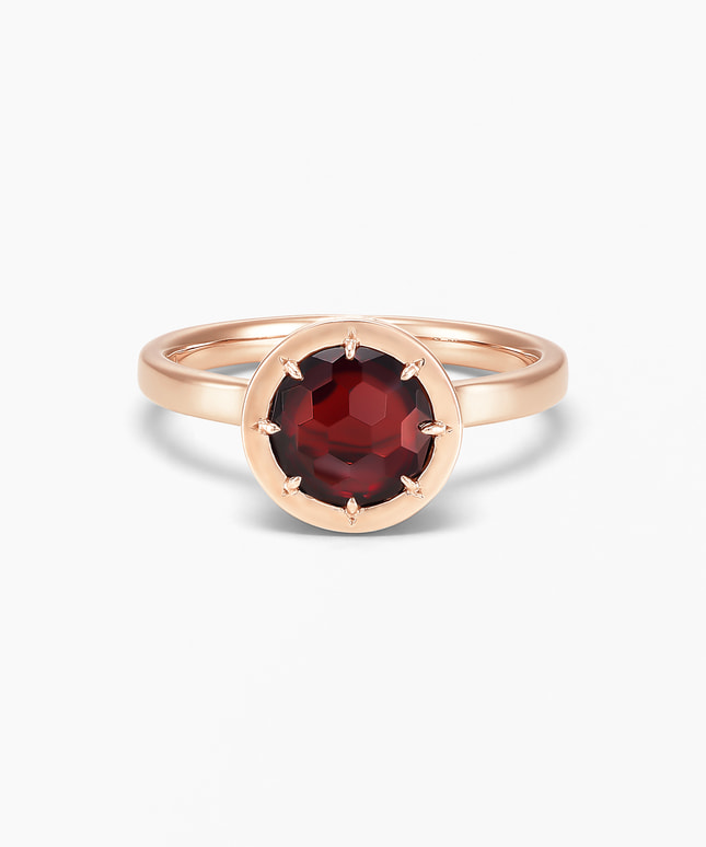 K14PG ガーネット ダイヤモンド リング