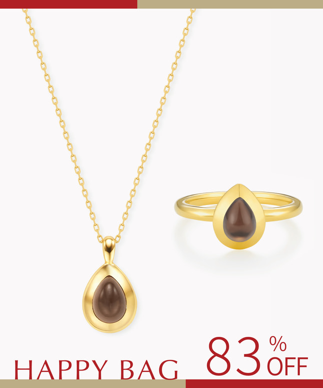【2026 Happy Bag】SV925 スモーキークォーツ ネックレス・リング セット