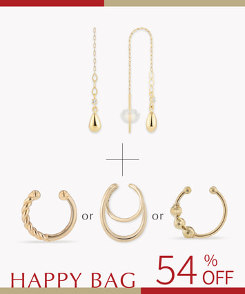 【2026 Happy Bag】K10YG トパーズピアス・ランダムイヤーカフ セット