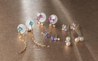 Autumn color stone earrings